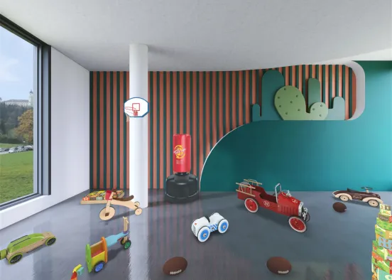 Boy's Playroom Design Rendering