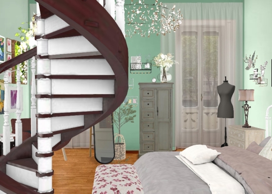 Balcony Bedroom Design Rendering