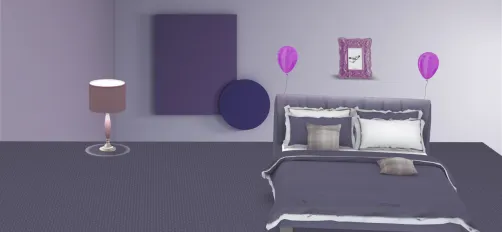 mini purple aesthetic room