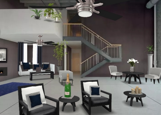Living  Room Design Rendering