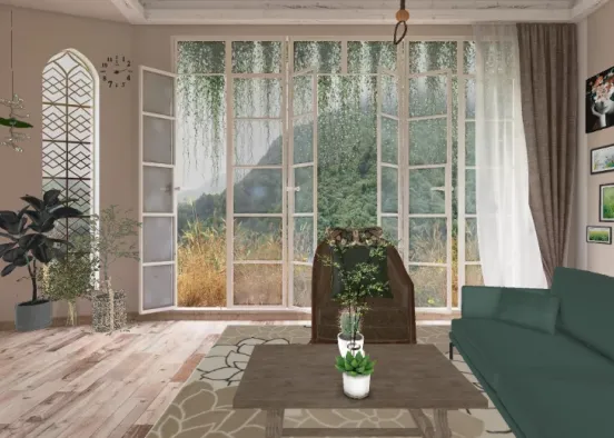 Plant lover living room Design Rendering