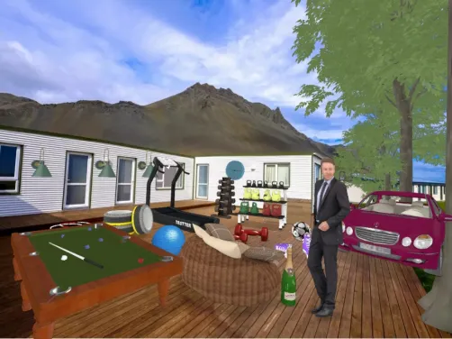His outdoor gym