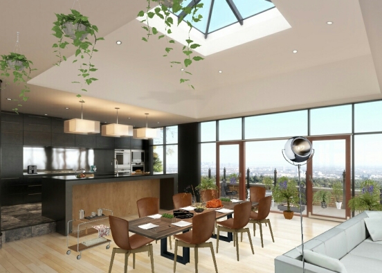 Comedor Moderno\ Modern Living Room Design Rendering