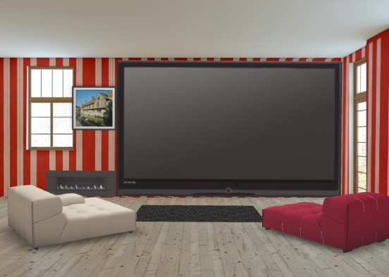 NOT 50 INCH TV!!!!Living room Design Rendering