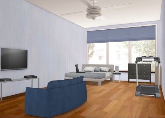 Blue teenagers bedroom Design Rendering