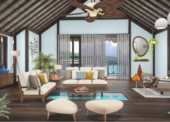 Bora Bora resort room  Design Rendering