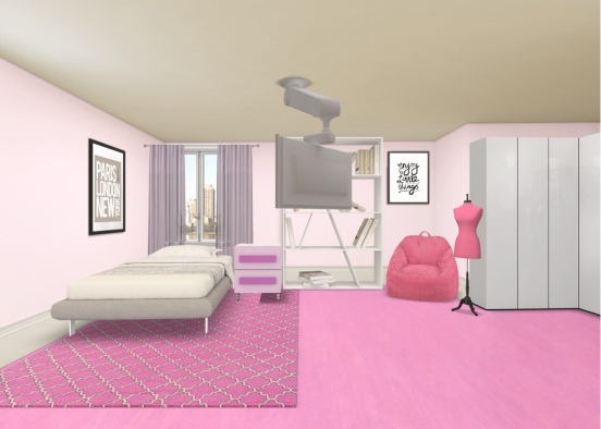 Little miss pink's bedroom Design Rendering