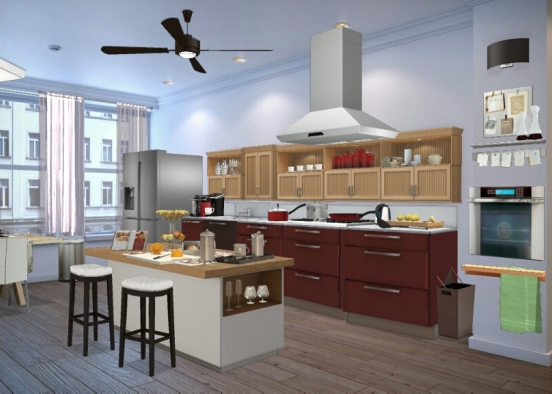 Kitchen with dining table  Design Rendering