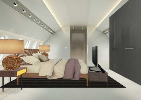 Plane bedroom Design Rendering