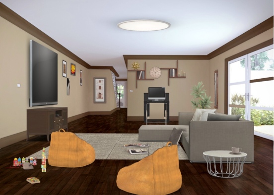 Family basement Design Rendering