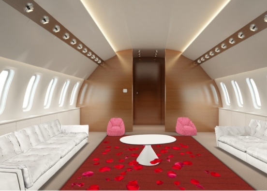 Valentines Day Private Jet Design Rendering