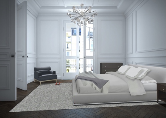 Paris bedroom Design Rendering