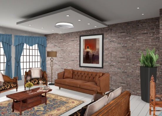 Classic Living room Design Rendering