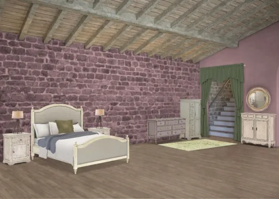 French Chic Bedroom Design Rendering