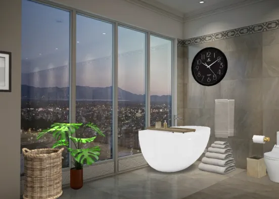 Modern chic bathroom Design Rendering