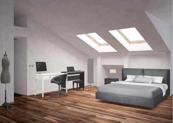 A modern bedroom Design Rendering