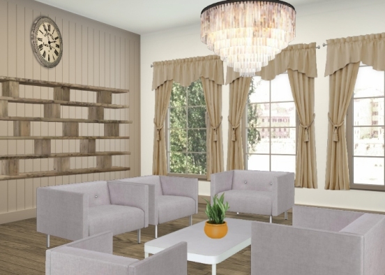 sweet mocca-themed living room Design Rendering