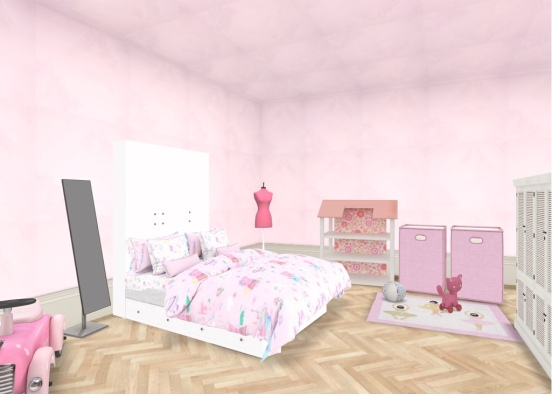 little girls bedroom Design Rendering