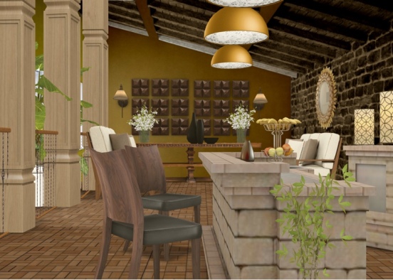 Terraza with kitchen Design Rendering