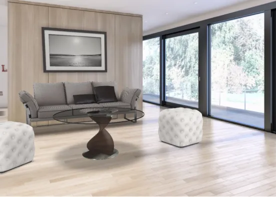 calm living room Design Rendering