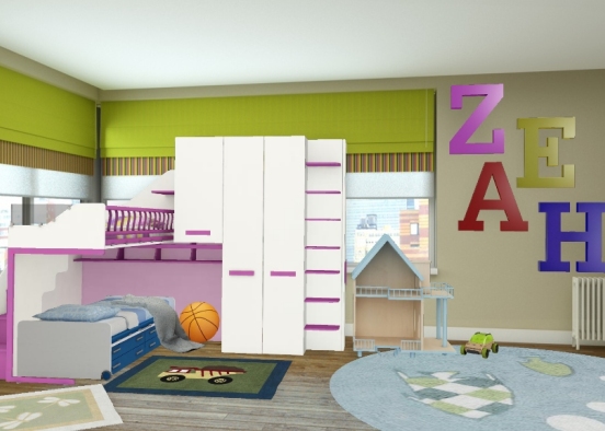 Room for Zeke and Zeah Design Rendering