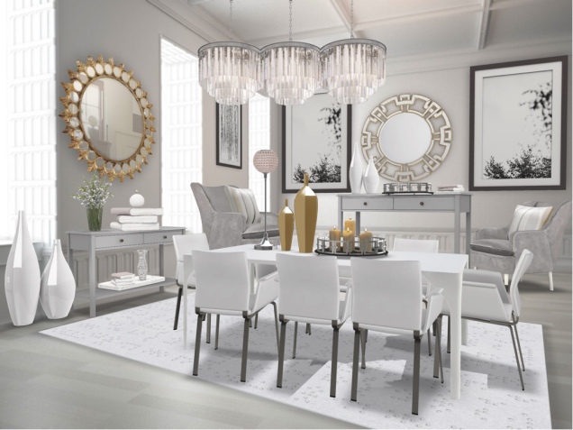 Gray and White Dining
