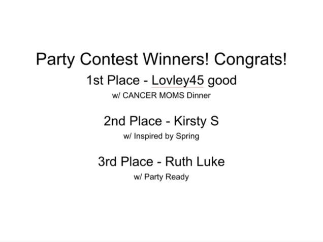 Party Contest Winners!