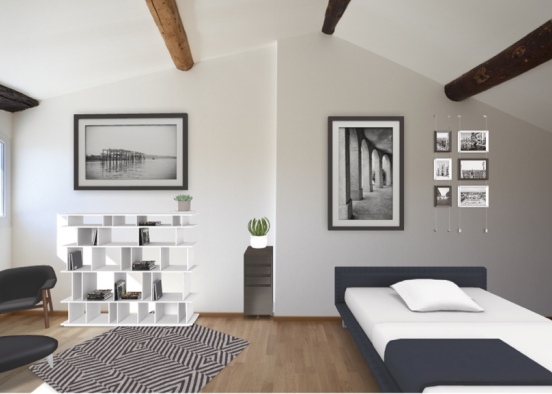 Modern Neutral Bedroom  Design Rendering