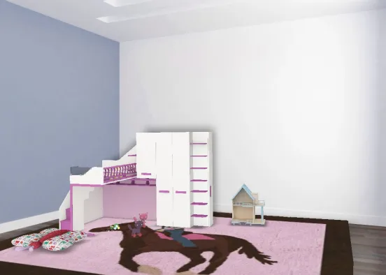 pink little girls room Design Rendering