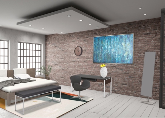 NYC Apartment Bedroom  Design Rendering