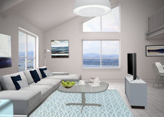 New York apartment living area. Design Rendering