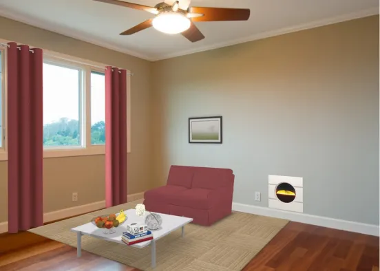 calm living room  Design Rendering