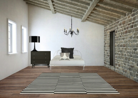 England black and white  room  Design Rendering