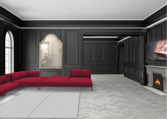 red sofa Design Rendering