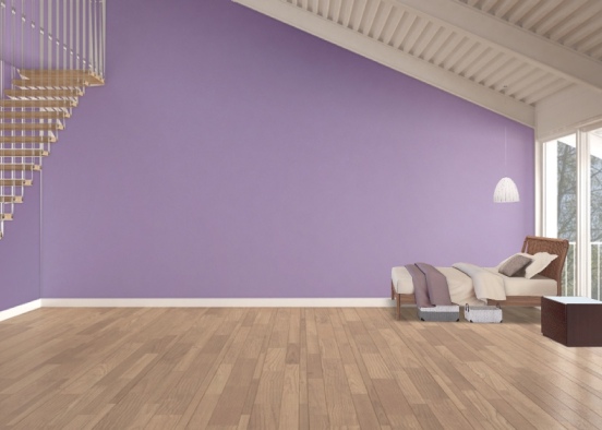purple bedroom  Design Rendering