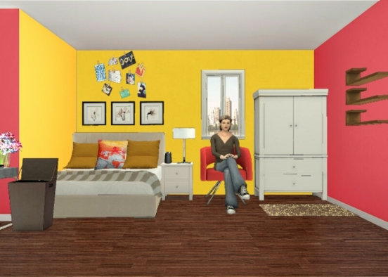 Fun Teenage Bedroom  Design Rendering