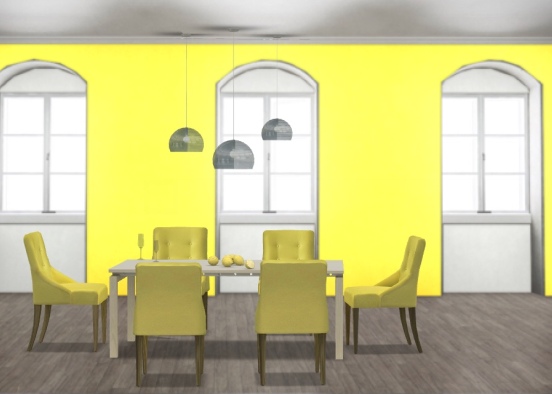 Yellow dining Design Rendering