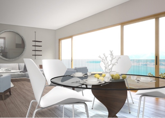 Open concept living room Design Rendering