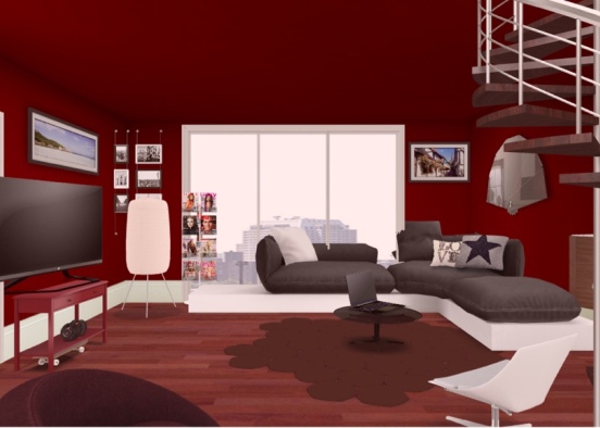 Red dream living roomwish for the best ! Design Rendering