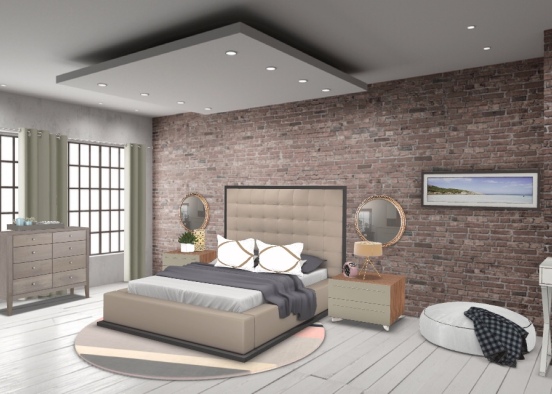 modern apartment bedroom Design Rendering