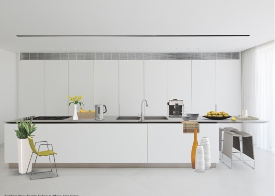 Yellow modern kitchen Design Rendering
