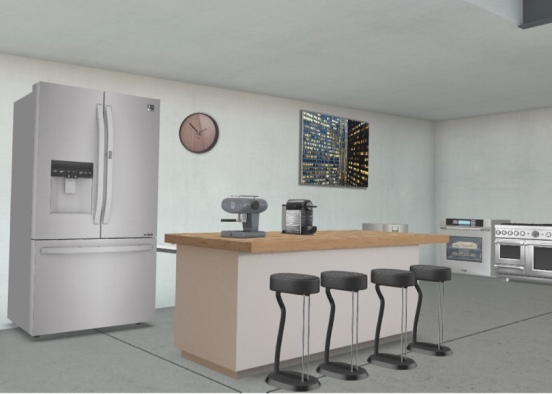 gray kitchen Design Rendering