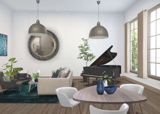 Multi-functional living room Design Rendering