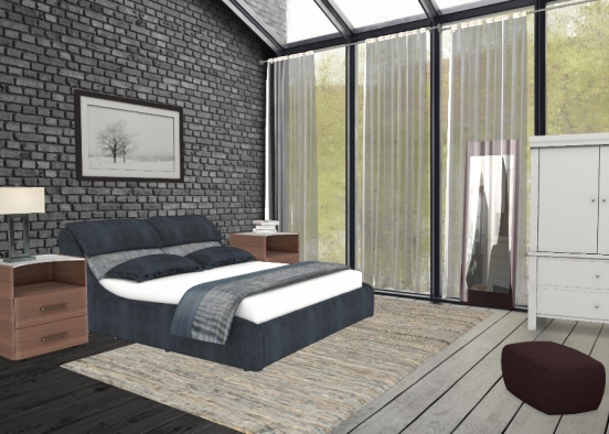 Dormitorio minimalista Design Rendering