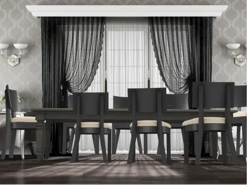 Modern black dining room 