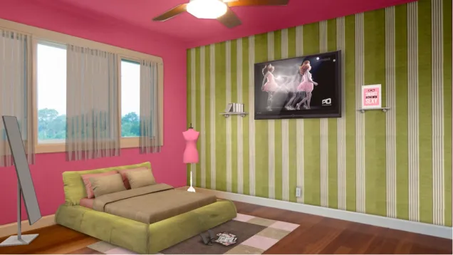 Pink & Green room 