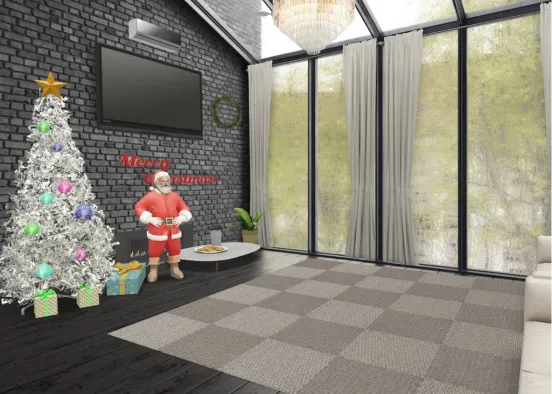 A perfect Christmas themed Living Room Design Rendering