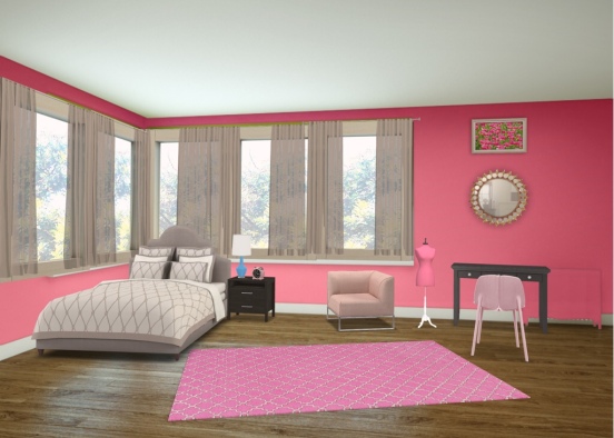 teenage girl room Design Rendering