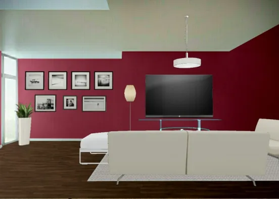 Sala de estar de apartamento Design Rendering