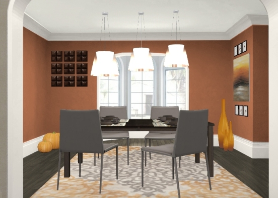 Fall Themed Dining Room Design Rendering
